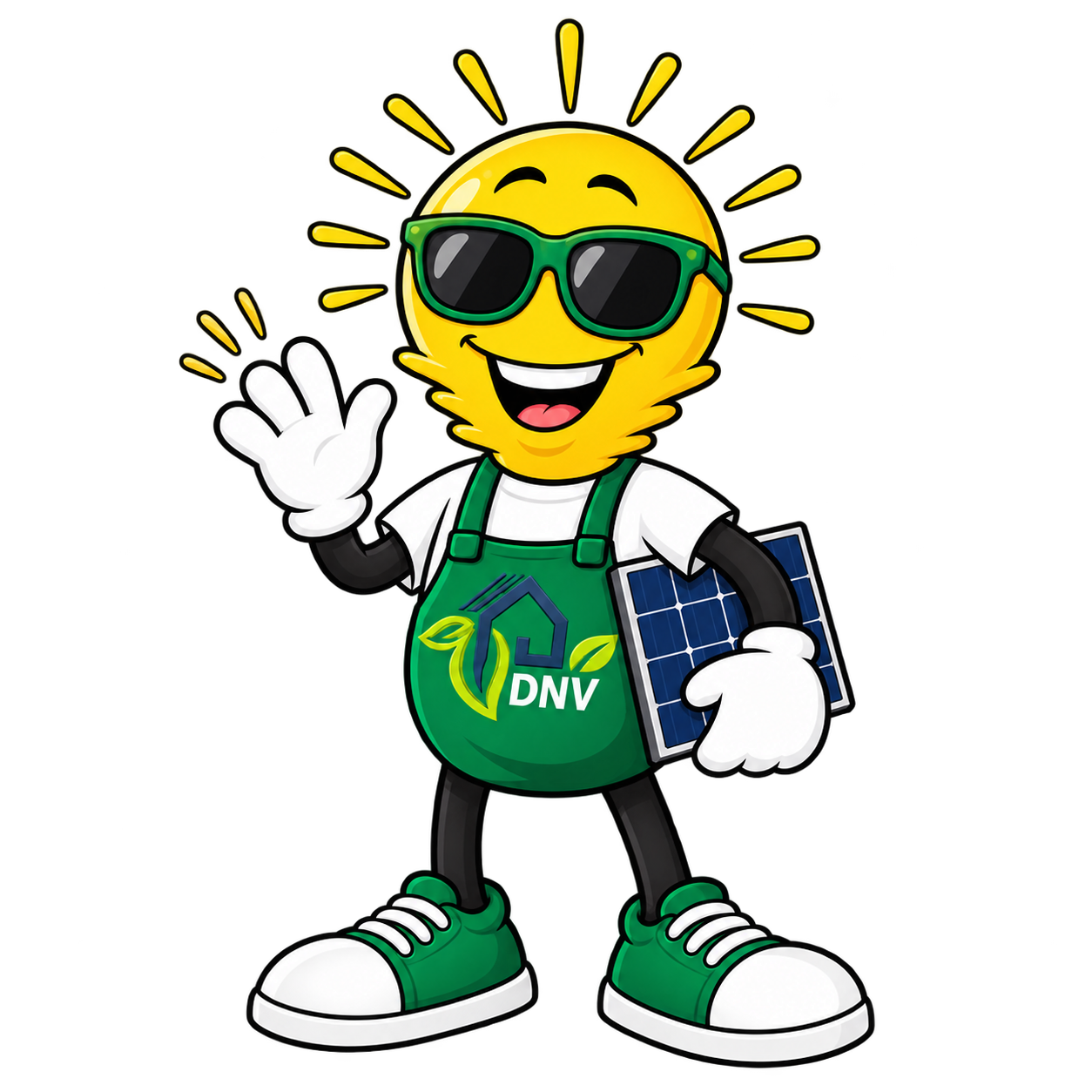 Stromi mit Sonnenbrille und Solarmodul